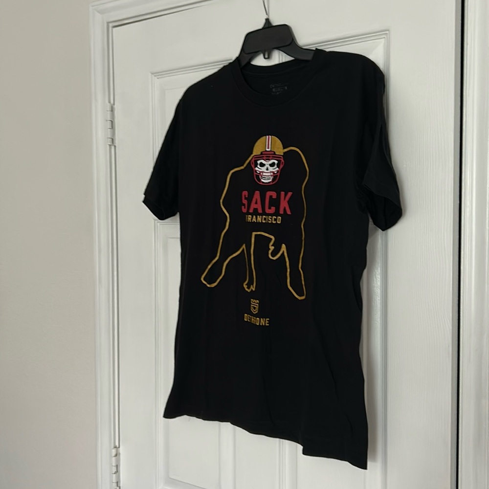 Black Short Sleeve Tee with Bold Graphic Design
